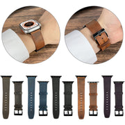 For Apple Watch Ultra 49mm Retro Texture Leather Watch Band(Purple)