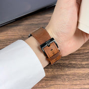 For Apple Watch Ultra 49mm Retro Texture Leather Watch Band(Coffee Color)