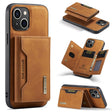 For iPhone 15 DG.MING M2 Series 3-Fold Card Bag Wallet Leather Phone Case(Brown) - free shipping - PMC TechLife - Order now!