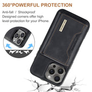 For iPhone 16 Pro Max DG.MING M2 Series 3-Fold Card Bag Wallet Leather Phone Case(Black)