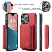 For iPhone 16 Pro Max DG.MING M2 Series 3-Fold Card Bag Wallet Leather Phone Case(Red)