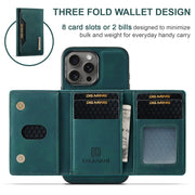 For iPhone 16 Pro Max DG.MING M2 Series 3-Fold Card Bag Wallet Leather Phone Case(Green)