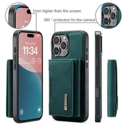 For iPhone 16 Pro Max DG.MING M2 Series 3-Fold Card Bag Wallet Leather Phone Case(Green)