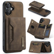 For iPhone 16 DG.MING M2 Series 3-Fold Card Bag Wallet Leather Phone Case(Coffee) - iPhone 16 Cases by DG.MING | Online Shopping South Africa | PMC TechLife | Buy Now Pay Later Mobicred