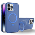For iPhone 13 Pro MagSafe Metal Holder Frosted Translucent Phone Case(Royal Blue) - free shipping - PMC TechLife - Order now!