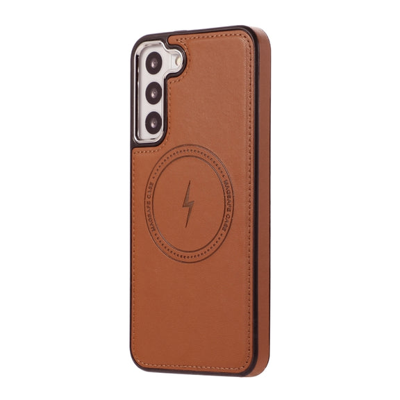 For Samsung Galaxy S23+ 5G Side Leather Magsafe Phone Case(Brown)