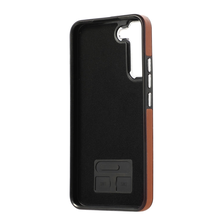 For Samsung Galaxy S23+ 5G Side Leather Magsafe Phone Case(Brown)