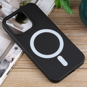 For iPhone 15 Pro MagSafe Liquid Silicone Phone Case(Black)