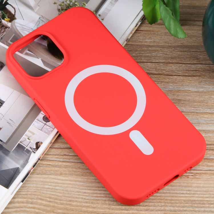 For iPhone 15 Plus MagSafe Liquid Silicone Phone Case(Red)