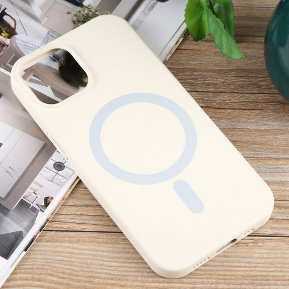 For iPhone 15 MagSafe Liquid Silicone Phone Case(White)