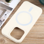 For iPhone 14 Pro MagSafe Liquid Silicone Phone Case(White)