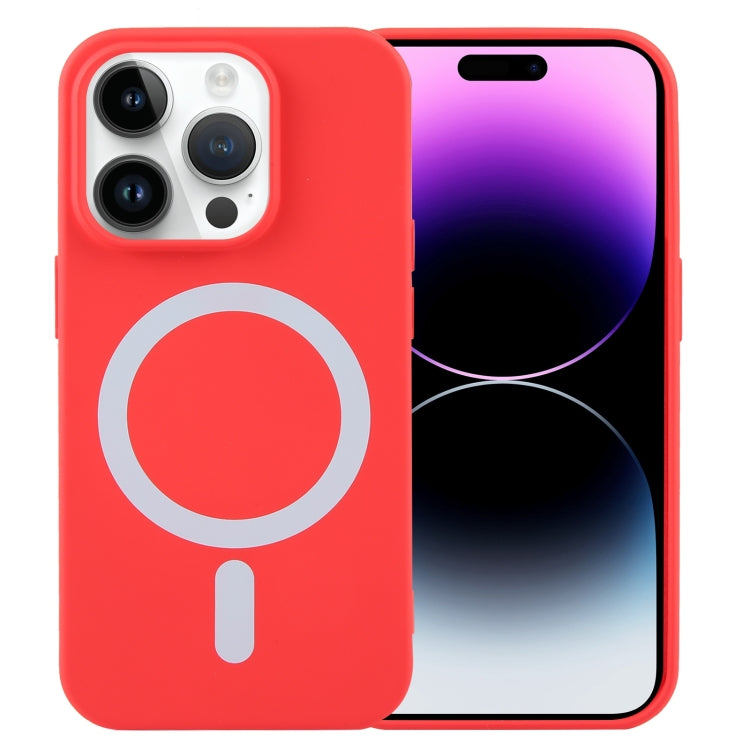 For iPhone 14 Pro Max MagSafe Liquid Silicone Phone Case(Red)