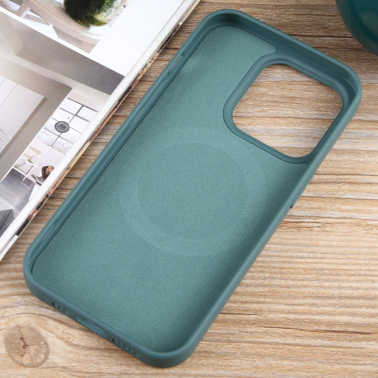 For iPhone 13 Pro Max MagSafe Liquid Silicone Phone Case(Deep Green)