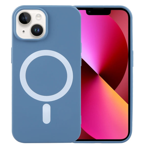 For iPhone 13 MagSafe Liquid Silicone Phone Case(Blue)