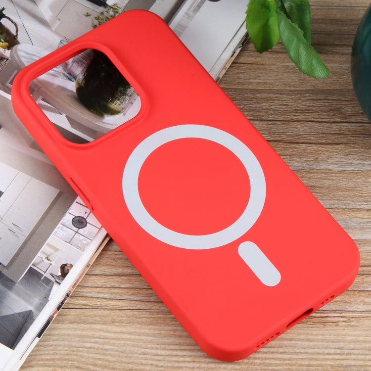 For iPhone 12 Pro MagSafe Liquid Silicone Phone Case(Red)