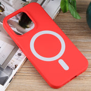 For iPhone 12 Pro MagSafe Liquid Silicone Phone Case(Red)