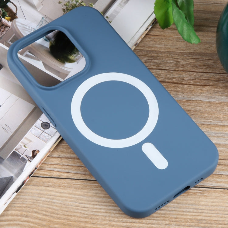 For iPhone 12 Pro MagSafe Liquid Silicone Phone Case(Blue)