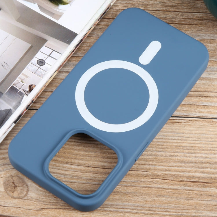 For iPhone 12 Pro MagSafe Liquid Silicone Phone Case(Blue)