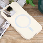 For iPhone 11 Pro Max MagSafe Liquid Silicone Phone Case(White)