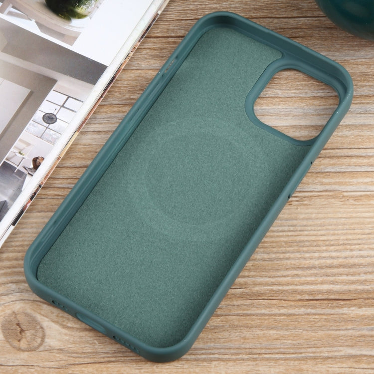 For iPhone 11 MagSafe Liquid Silicone Phone Case(Deep Green)