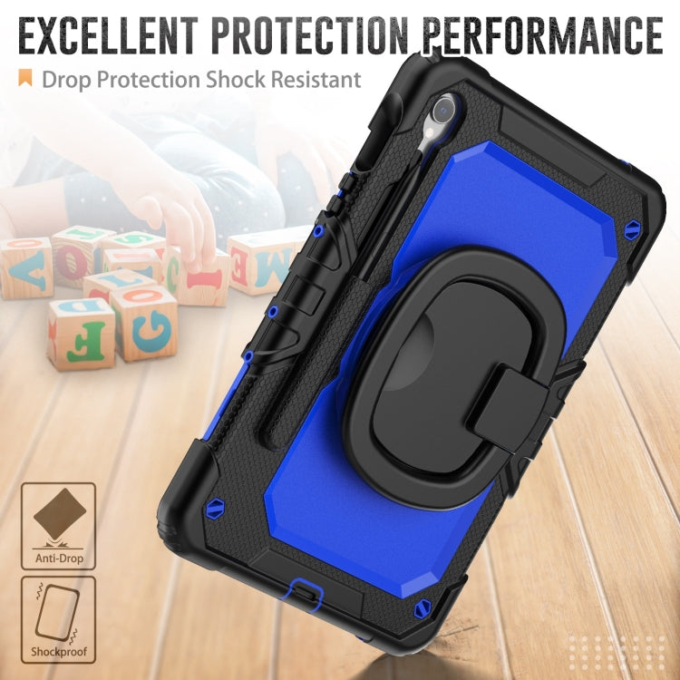 For Samsung Galaxy Tab S9 D Type Silicone Hybrid PC Tablet Case with Handle Holder(Blue PC)