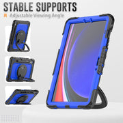 For Samsung Galaxy Tab S9 D Type Silicone Hybrid PC Tablet Case with Handle Holder(Blue PC)
