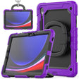 For Samsung Galaxy Tab S9 D Type Silicone Hybrid PC Tablet Case with Handle Holder(Purple) - Galaxy Tab S9 Cases by PMC Jewellery | Online Shopping South Africa | PMC Jewellery | Buy Now Pay Later Mobicred