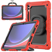 For Samsung Galaxy Tab S9+ / S10+ D Type Silicone Hybrid PC Tablet Case with Handle Holder(Red)
