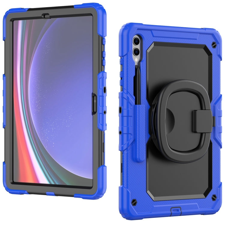 For Samsung Galaxy Tab S9+ / S10+ D Type Silicone Hybrid PC Tablet Case with Handle Holder(Blue)