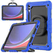 For Samsung Galaxy Tab S9+ / S10+ D Type Silicone Hybrid PC Tablet Case with Handle Holder(Blue)
