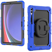 For Samsung Galaxy Tab S9+ / S10+ D Type Silicone Hybrid PC Tablet Case with Handle Holder(Blue)