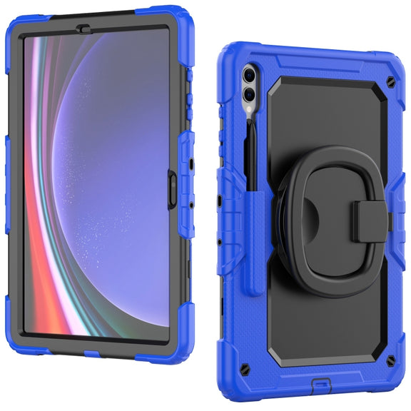 For Samsung Galaxy Tab S9+ / S10+ D Type Silicone Hybrid PC Tablet Case with Handle Holder(Blue)