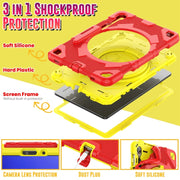 For Samsung Galaxy Tab S9 Spider Rotation Handle Silicone Hybrid PC Tablet Case(Yellow Red)