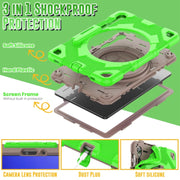 For Samsung Galaxy Tab S9 Spider Rotation Handle Silicone Hybrid PC Tablet Case(Grey Green)