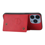 For iPhone 16 Pro Max Double Buckle Card Slots PU + TPU Phone Case(Red)
