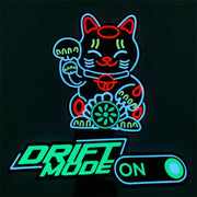 EL Luminous Car Stickers Cold Light Car Stickers Car Luminous Pattern Decoration(Wanted White Red)