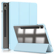 For Samsung Galaxy Tab S9 Acrylic 3-folding Smart Leather Tablet Case(Sky Blue) - free shipping - PMC Jewellery - Order now!
