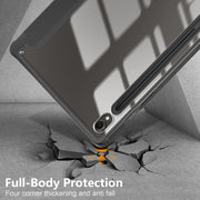 For Samsung Galaxy Tab S9 Acrylic 3-folding Smart Leather Tablet Case(Black)