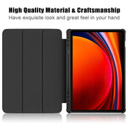 For Samsung Galaxy Tab S9+ Acrylic 3-folding Smart Leather Tablet Case(Black)