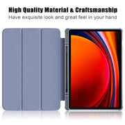 For Samsung Galaxy Tab S9+ Acrylic 3-folding Smart Leather Tablet Case(Lavender Purple)