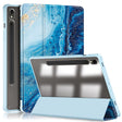 For Samsung Galaxy Tab S9 Acrylic 3-folding Painted Smart Leather Tablet Case(Waves) - Galaxy Tab S9 Cases by PMC Jewellery | Online Shopping South Africa | PMC Jewellery | Buy Now Pay Later Mobicred