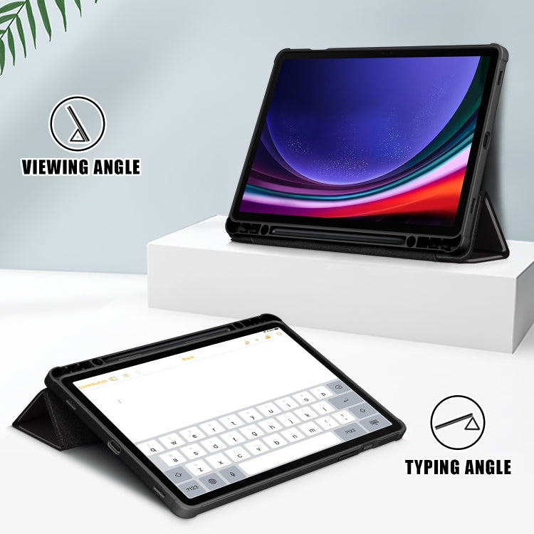 For Samsung Galaxy Tab S9 Acrylic 3-folding Painted Smart Leather Tablet Case(Big Eyes ME)