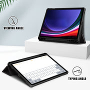 For Samsung Galaxy Tab S9 Acrylic 3-folding Painted Smart Leather Tablet Case(Big Eyes ME)