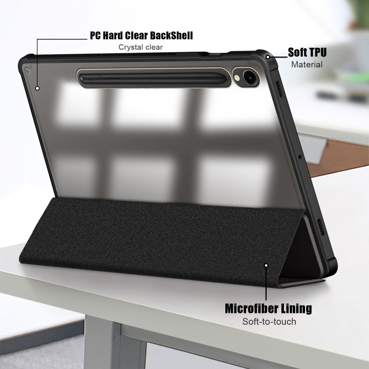 For Samsung Galaxy Tab S9 Acrylic 3-folding Painted Smart Leather Tablet Case(Big Eyes ME)
