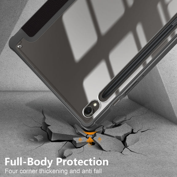 For Samsung Galaxy Tab S9 Acrylic 3-folding Painted Smart Leather Tablet Case(Big Eyes ME)