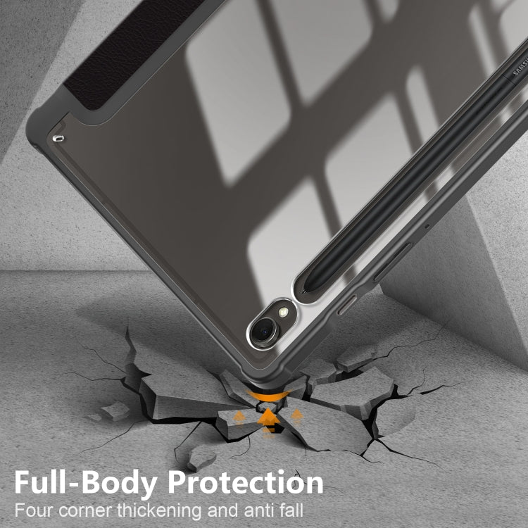 For Samsung Galaxy Tab S9 Acrylic 3-folding Painted Smart Leather Tablet Case(Big Eyes ME)