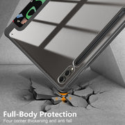For Samsung Galaxy Tab S9+ Acrylic 3-folding Painted Smart Leather Tablet Case(Graffiti)