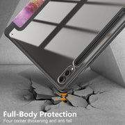 For Samsung Galaxy Tab S9+ Acrylic 3-folding Painted Smart Leather Tablet Case(Milky Way)