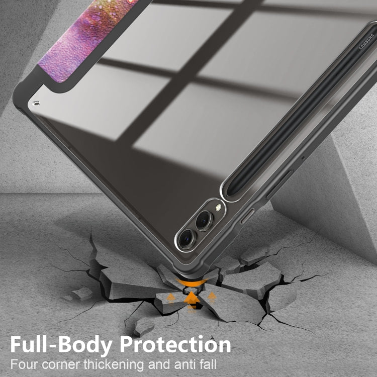 For Samsung Galaxy Tab S9+ Acrylic 3-folding Painted Smart Leather Tablet Case(Milky Way)