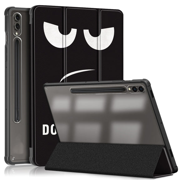 For Samsung Galaxy Tab S9+ Acrylic 3-folding Painted Smart Leather Tablet Case(Big Eyes ME)